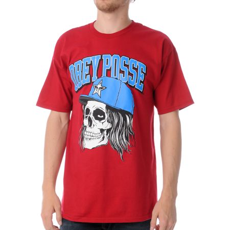 Obey Snapback Skull Red Tee Shirt