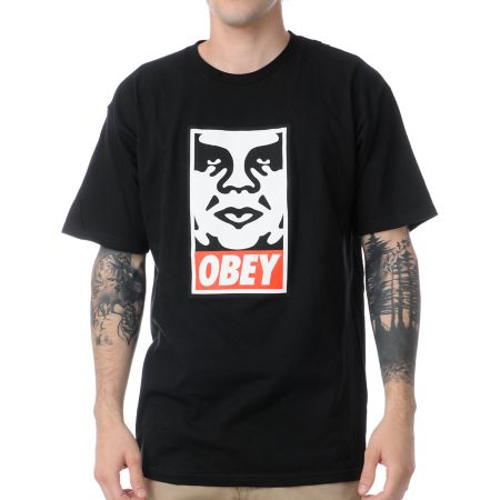 Obey Icon Face Black Tee Shirt