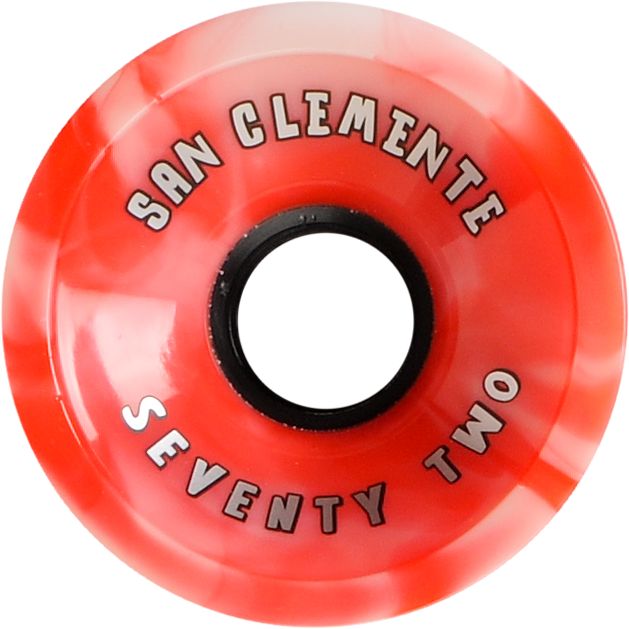 San Clemente White & Red Summer Swirl 72mm Skateboard Wheels