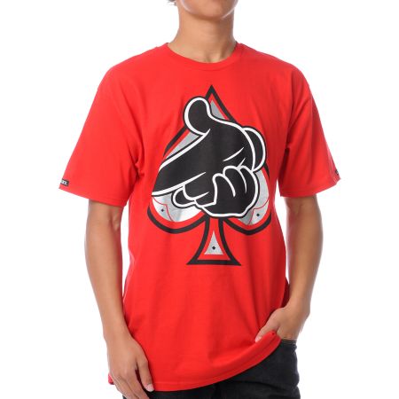 Crooks and Castles Air Gun Spades Red Tee Shirt