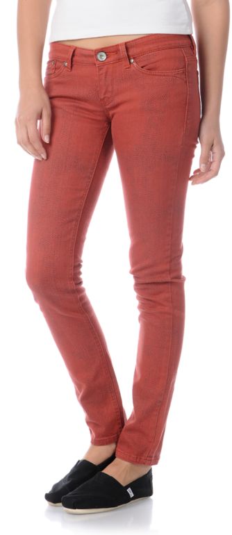 Unionbay Girls Cayenne Pepper Python Red Skinny Jeans
