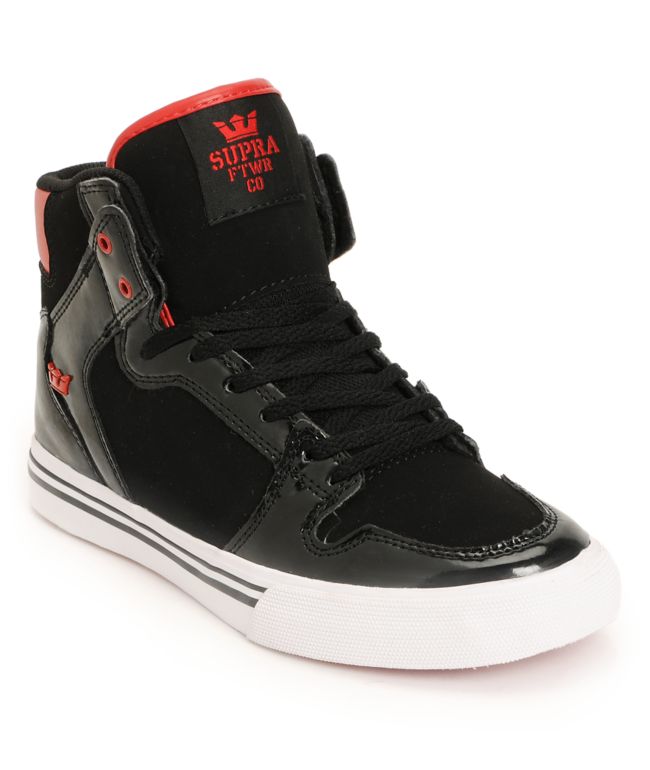 Supra Kids Vaider Black & Red Shoe