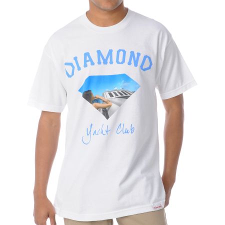 Diamond Supply Yacht Girl White Tee Shirt