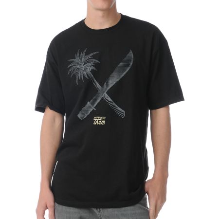 Us Vs Them Cross Cut Black Tee Shirt 