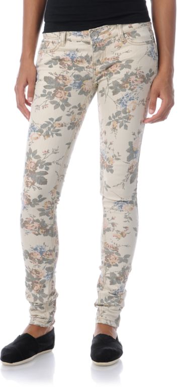 Almost Famous Adrienne Floral Skinny Jeans