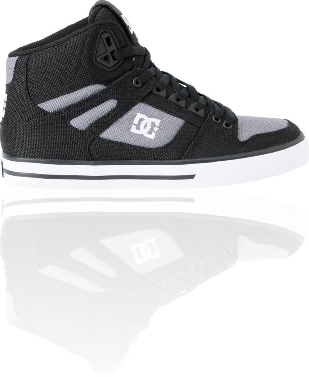 DC Spartan Hi WC TX Black & Grey Canvas Skate Shoe
