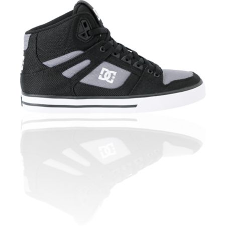 DC Spartan Hi WC TX Black & Grey Canvas Skate Shoe