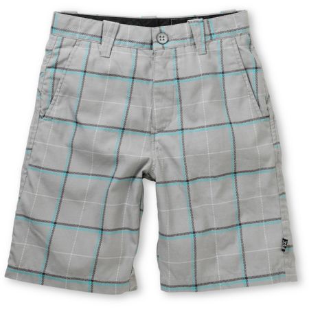 Fox Boys Rebirth Grey & Teal Plaid Shorts