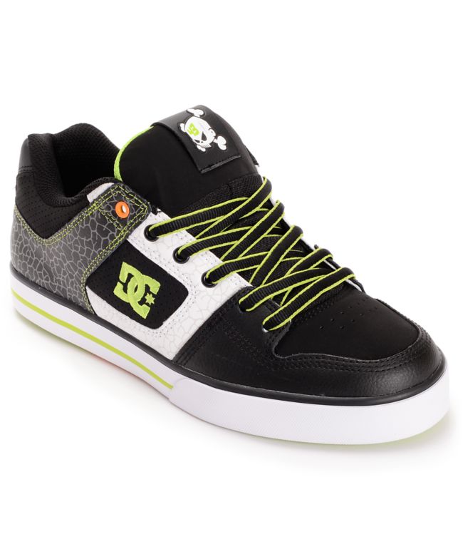 DC Ken Block Pure Black & Soft Lime Print Shoe