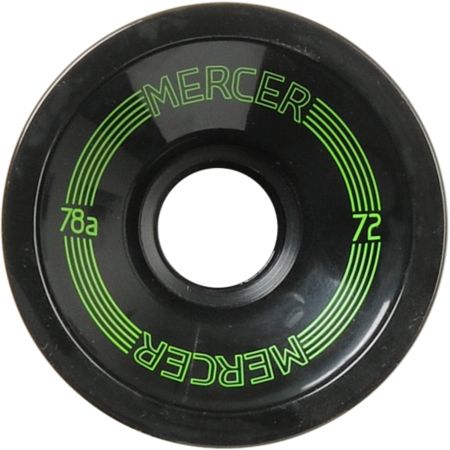 Mercer 72mm Black 78a Longboard Wheels