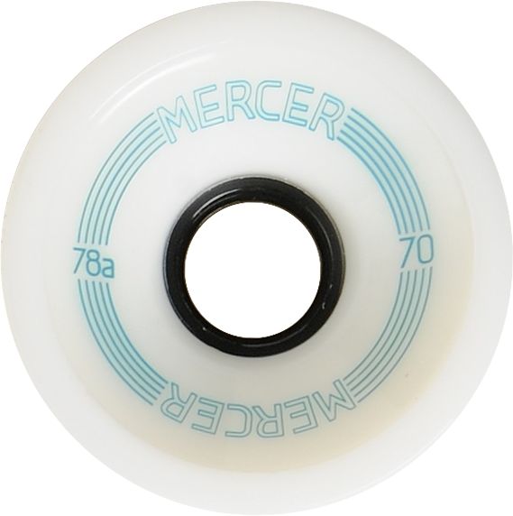 Mercer 70mm White 78a Longboard Wheels