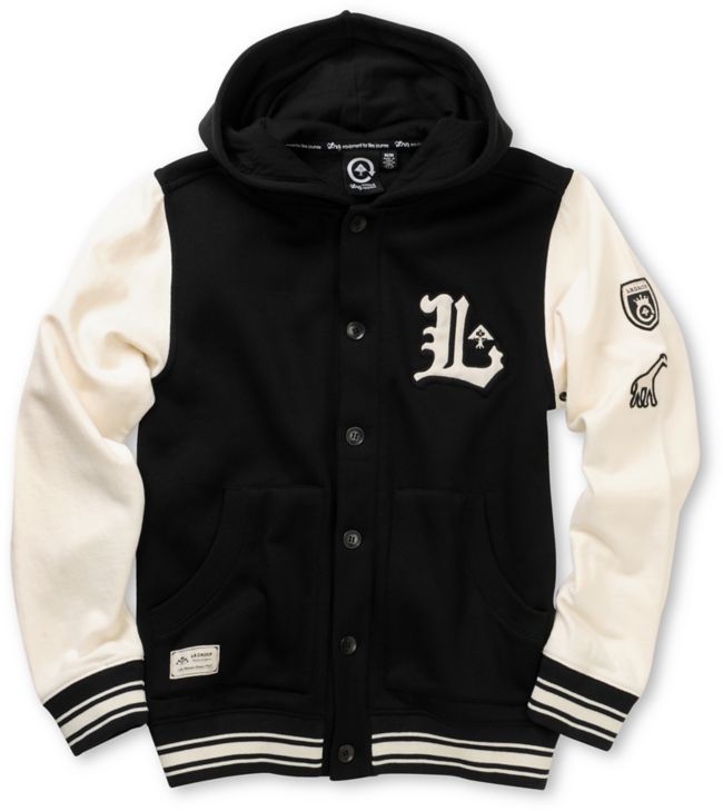 LRG Boys Bullworks Black Fleece Varsity Hoodie