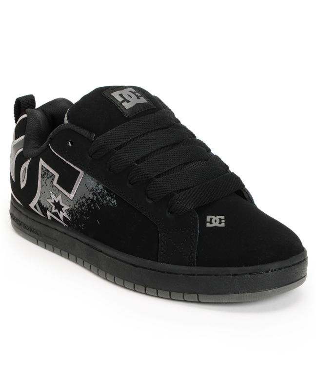 DC Court Graffik SE Black & Grey Splat Skate Shoe