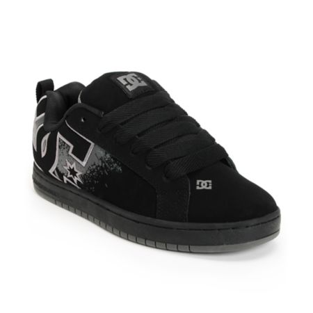 DC Court Graffik SE Black & Grey Splat Skate Shoe