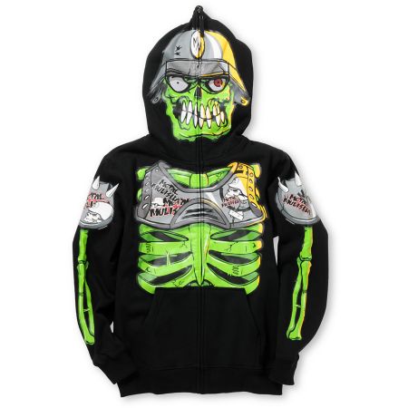Metal Mulisha Boys Eyegore Black Full Zip Face Mask Hoodie