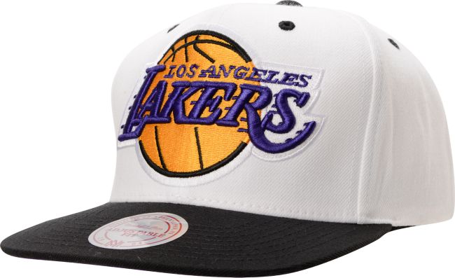 Mitchell And Ness LA Lakers XL Logo White & Black Snapback