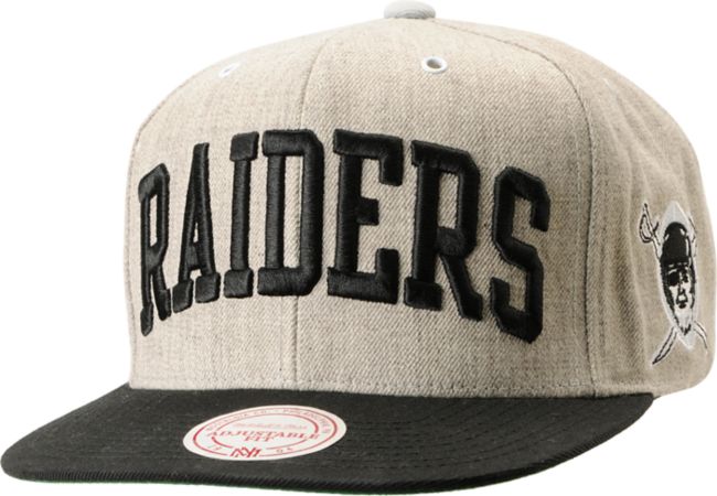 NFL Mitchell and Ness Raiders Arch 2Tone Heather Grey Snapback Hat