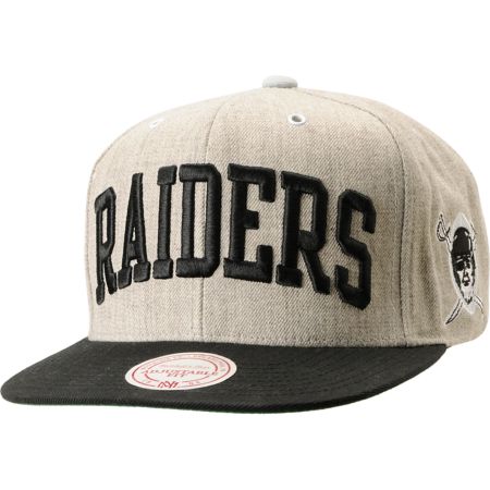 NFL Mitchell and Ness Raiders Arch 2Tone Heather Grey Snapback Hat