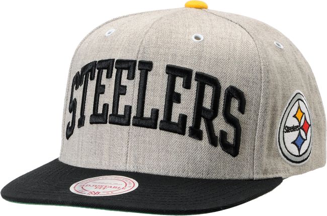 NFL Mitchell and Ness Steelers Heather 2Tone Arch Snapback Hat