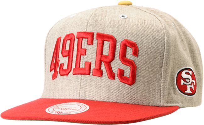 NFL Mitchell and Ness 49ers Arch 2Tone Grey Snapback Hat