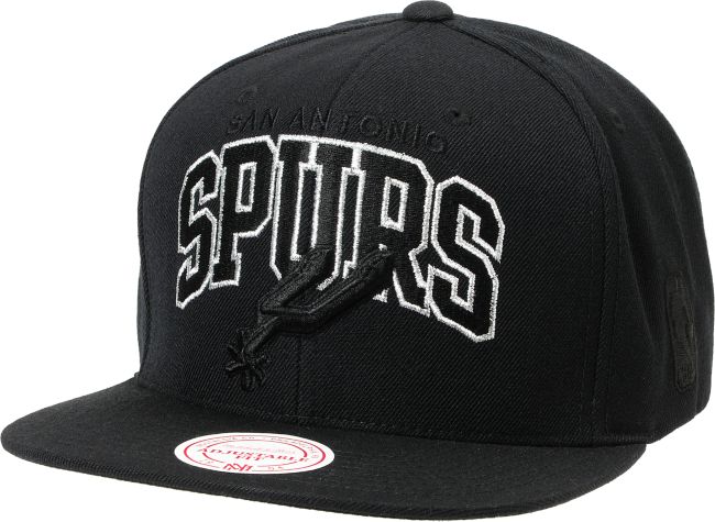 NBA Mitchell and Ness Spurs Black Arch Snapback Hat
