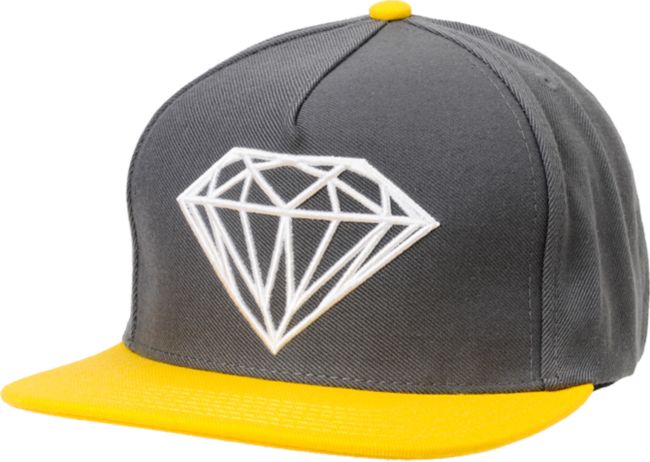 Diamond Supply Brilliant Grey & Yellow Snapback Hat