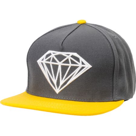 Diamond Supply Brilliant Grey & Yellow Snapback Hat