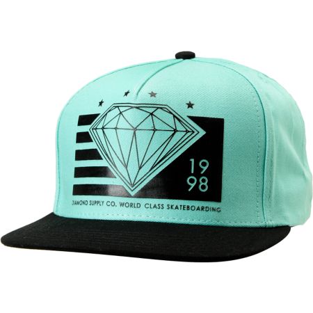 Diamond Supply World Class Mint & Black Snapback Hat