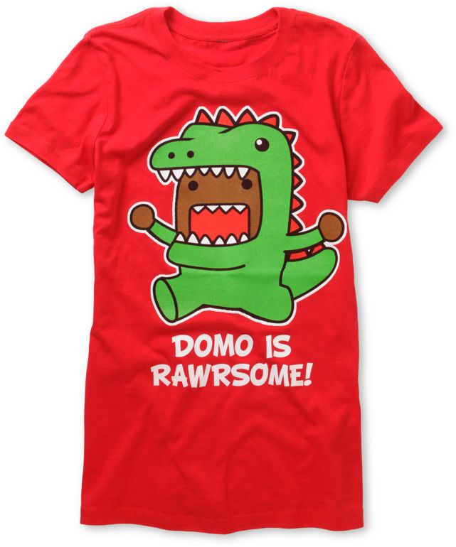 Domo Rawrsome Girls Red Tee Shirt