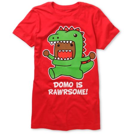 Domo Rawrsome Girls Red Tee Shirt 