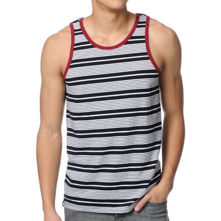 Empyre Jailbird Black & White Striped Tank Top