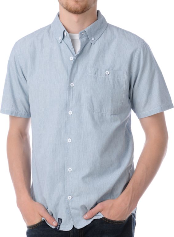 LRG All Team Blue Button Up Shirt