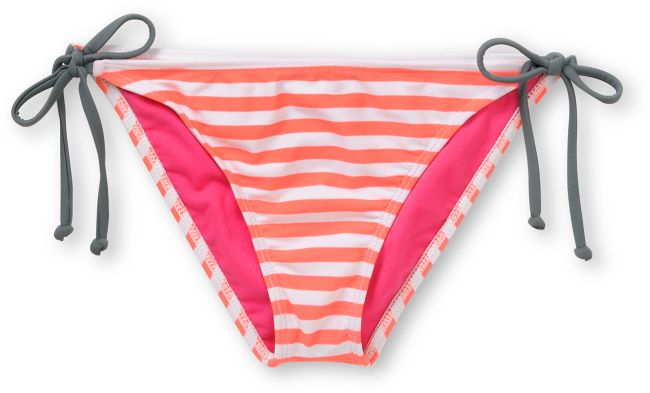 Hurley Line Drive Coral Stripe Side Tie Bikini Bottom