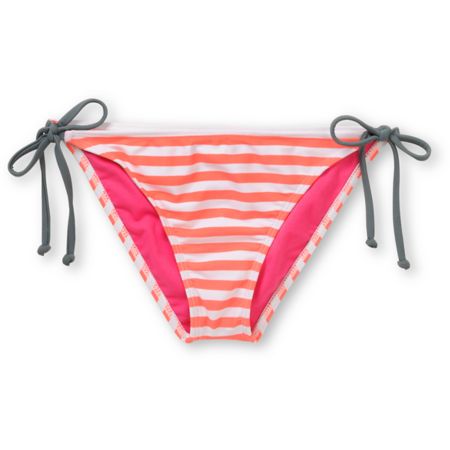 Hurley Line Drive Coral Stripe Side Tie Bikini Bottom