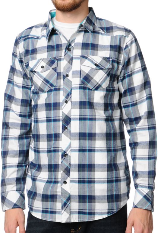 Empyre Whoop White Plaid Woven Shirt