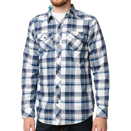 Empyre Whoop White Plaid Woven Shirt