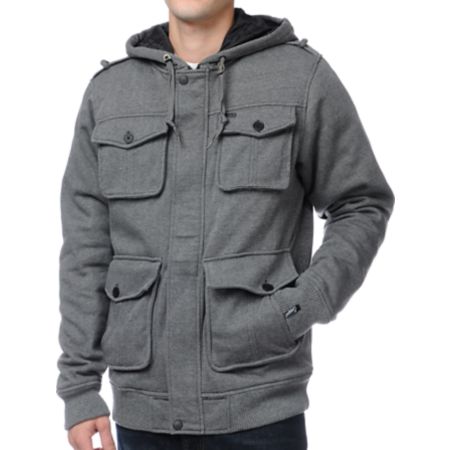 Empyre Bunker Herringbone Charcoal Fleece Jacket