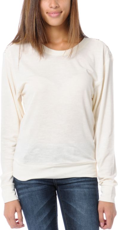 Empyre Girls Amelia Cream White Lace Top
