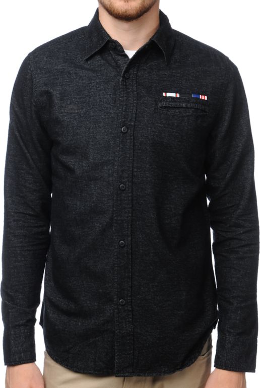 The Hundreds Drink Black Long Sleeve Flannel Shirt