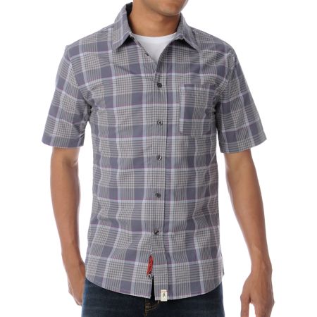 Altamont Kicker Grey Plaid Short Sleeve Woven Button Up Shirt