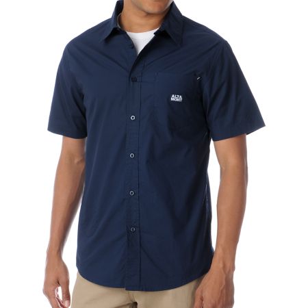Altamont Cheifton Navy Short Sleeve Woven Button Up Shirt