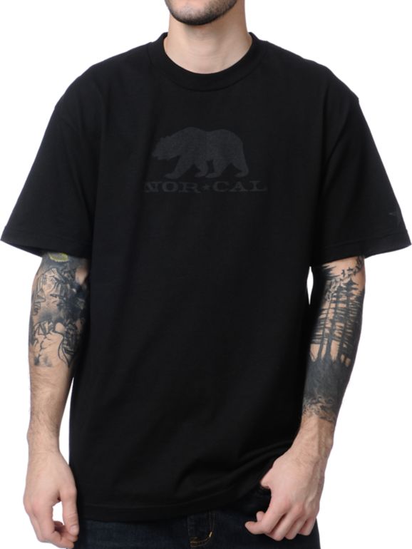 Nor Cal Black Bear Black Tee Shirt