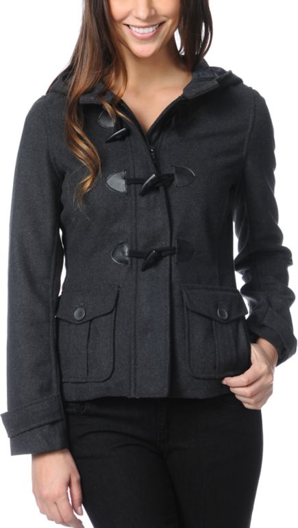 Empyre Girls Zenith Charcoal Grey Toggle Peacoat
