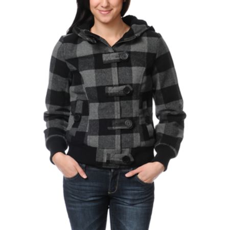 Empyre Girls Laurel Grey & Black Bomber Jacket