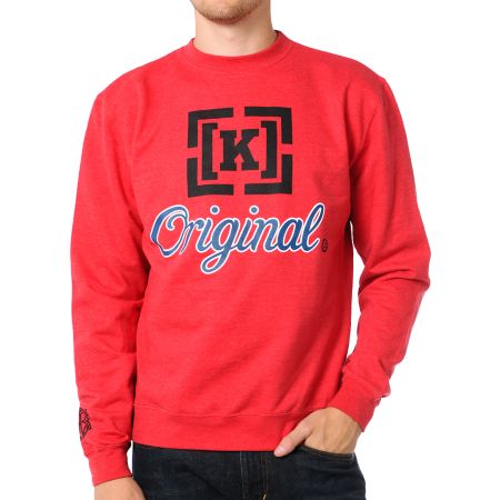 KR3W Original 3 Red Crew Neck Sweatshirt