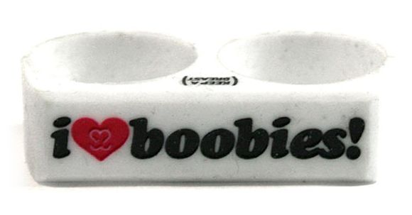 Keep A Breast White I Love Boobies Ring