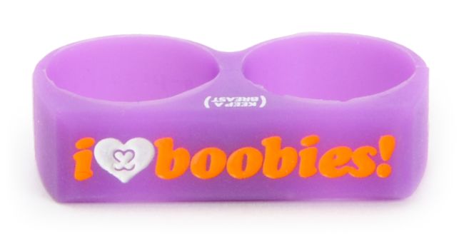 Keep A Breast Purple I Love Boobies Ring