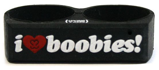 Keep A Breast Black I Love Boobies Ring