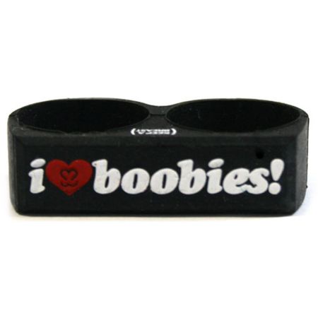 Keep A Breast Black I Love Boobies Ring