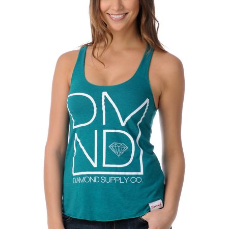 Diamond Supply Girls DMND Teal Tank Top 